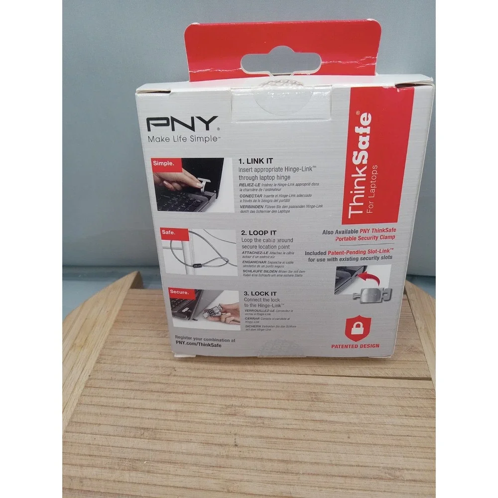 NEW‎ PNY ThinkSafe Portable MacBook Locking System P-TSUL1-RB Lock 2012 Red Box